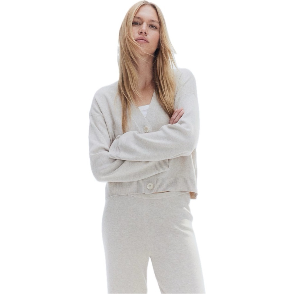 H&M Oversized Light Beige Cardigan Small - Picture 2 of 9